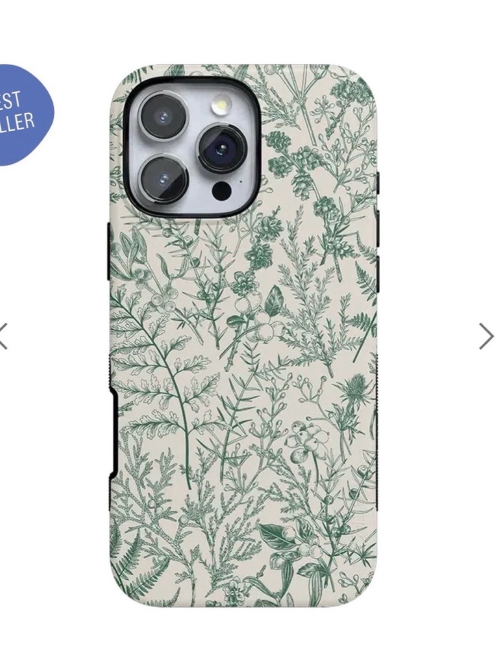 iphone 16 pro case - botanical green garden